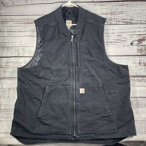 Carhartt 104395 Washed Duck Insulated Vest 3XL Tall Black Workwear